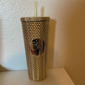 Gold Studded Starbucks Tumbler.